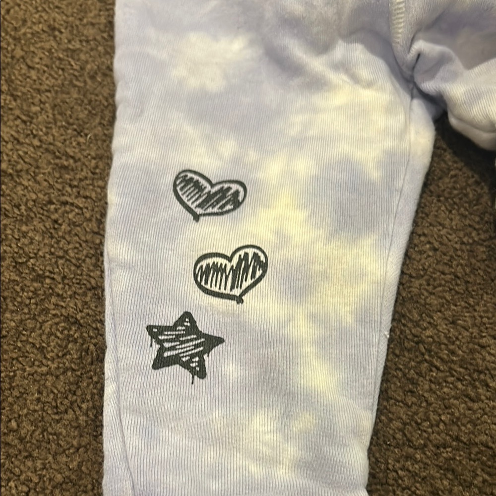 Little MishPurple Tie-Dye Set with black star/heart design - Picture 4 of 5